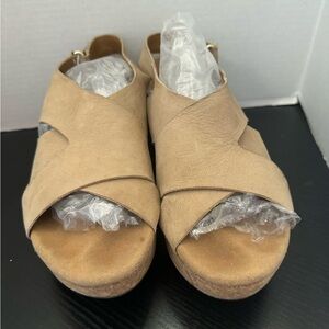 Clarks Annadel Suede Straps Cork Wedge Sandals